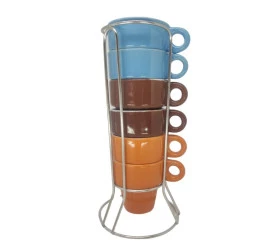 Jogo de Mini Caneca Yangzi Ceramica Mod a 50ml 6 Peças