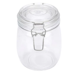 Porta Mantimento Redondo Vidro c/Tampa e Trava 750ml 26552
