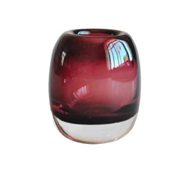 Vaso Murano L´hermitage Cor Vinho e Preto 10x11