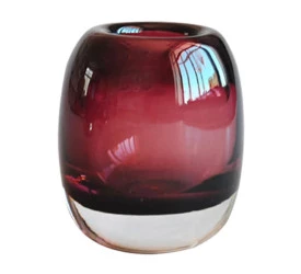 Vaso Murano L´hermitage Cor Vinho e Preto 12,5x16