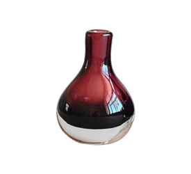 Vaso Murano L´hermitage Cor Vinho e Preto 10x13,5
