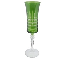 Taça P/ Champanhe Bohemia Grace Lap. Em Cristal 190ml Verde