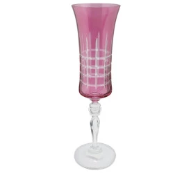 Taça P/Champanhe Bohemia Grace Lap. Em Cristal 190ml Magenta