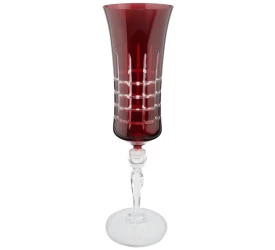 Taça P/Champanhe Bohemia Grace Lap. Cristal 190ml Vermelha