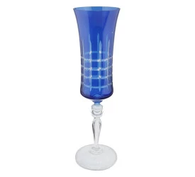 Taça P/Champanhe Bohemia Grace Lap. Cristal 190ml A25cm Azul 