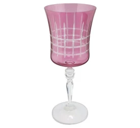 Taça P/Água Bohemia Grace Lapi. Cristal 300ml 22Cm Magenta