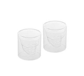 Conjunto 2 Copos P/cha Lyor Dupla Parede Vidro Skull 154ml