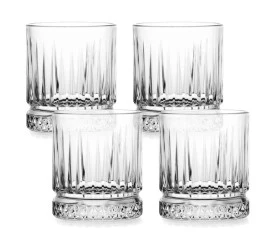 Jogo de 4 Copos Baixos L´hermitage Elysia Vidro 355ml 10cm