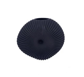 Vaso Btc de Vidro Preto 17cm Bc0177