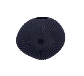 Vaso Btc de Vidro Preto 21cm Bc0178