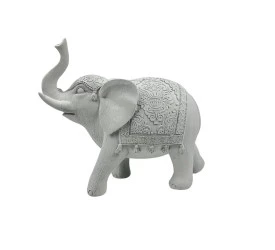 Elefante Btc de Resina Branco