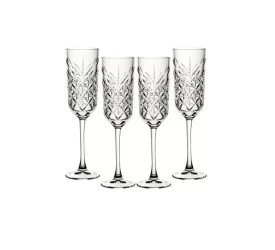 Jogo de 4 Tçs P/Champanhe Pasabahçe Timeless Vidro 175ml A22,5cm 