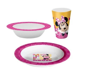 Jogo Infantil Yangzi Melamine Minnie 3 Pecas