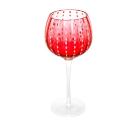 Conjunto 2 Tacas P/ Vinho Wolff Vidro Orquídea Verm. 450ml