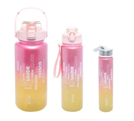 Conjunto 3 Garrafas Wolff Squeeze Degrade Cintilante Rosa
