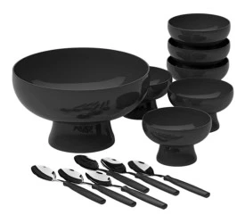 Kit De Sobremesa Cake Coza 13 Peças Preto