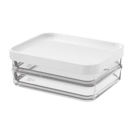 Pote Organizador Clear Duo Coza Branco