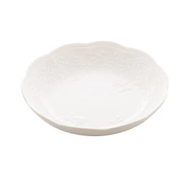 Prato Fundo Lyor de Porcelana New Bone Butterfly Flower
