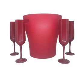 Kit Celebration Cooler + 4 Taças Espumante Vermelho