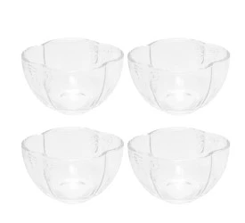 Conjunto 4 Bowls Wolff Vidro Butterfly 11cm x 11cm x 6,5cm
