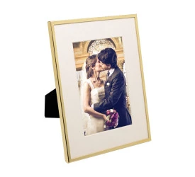 Porta-retrato Wolff Aço Inox Basic Dourado 13x18cm