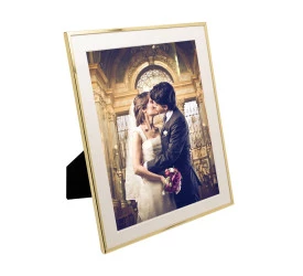 Porta-retrato Wolff Aço Inox Basic Dourado 20cmx25cm