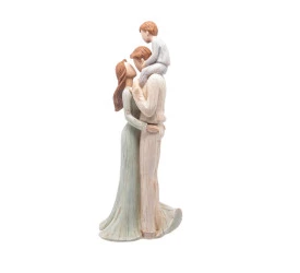 Figura Decorativa Wolff Família de Resina 12cmx11cmx28,5cm