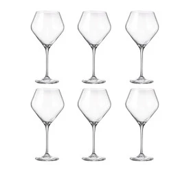 Jogo de 6 Tacas Bohemia P/ Bordeaux Loxia Em Cristal 610ml