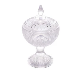 Potiche Wolff Decorativo Cristal C/pé Queen 11x18cm