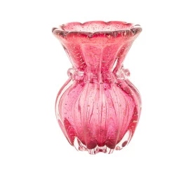 Vaso Wolff de Vidro Italy Rosa 7,5cm x 12cm