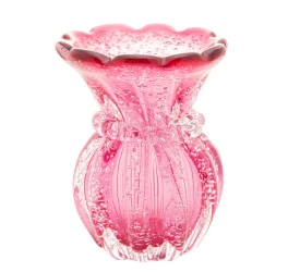 Vaso Wolff de Vidro Italy Rosa 12cm x 16cm