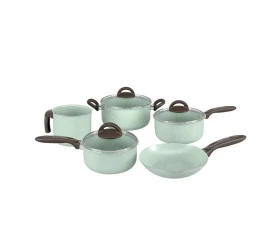 Conjunto Panelas Brinox Ceramic Life Suprema Verde 5 Peças