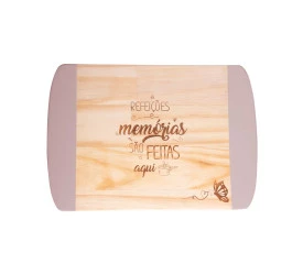 Tabua de Servir Wolff de Madeira Pinus Rosa 35x25x2cm