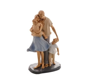 Figura Decorativa Wolff Resina Familia 15x9x28cm