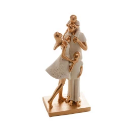 Figura Decorativa Wolff Resina Familia Branco 9x7x20cm