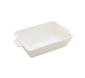 Refratário Lyor Porcelana C/alça Basic Branco 23,5x14,5x5cm