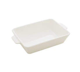 Refratário Lyor Porcelana C/alça Basic Branco 28x16,5x5cm