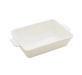 Refratário Lyor Porcelana C/alça Basic Branco 34x20,5x5cm 