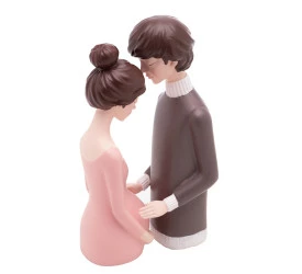 Figura Decorativa Wolff Resina Casal Gestante 10x7,5x20,5cm