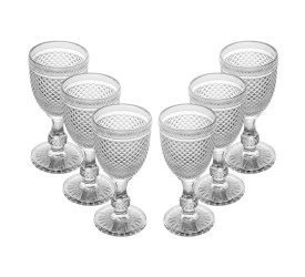 Conjunto 6 Tacas Wolff Vidro P/agua Bico de Jaca 300ml 6740