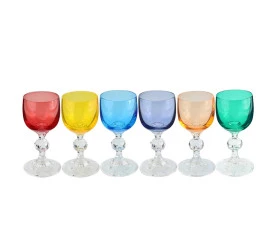 Jogo Bohemia 6 Tçs p/ Licor Claudia Cristal 50ml A10cm Col