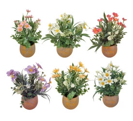 Arranjo Artificial Yangzi Vaso Cimento Flores