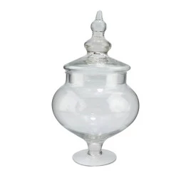 Potiche L'Hermitage Flor Em Vidro Com Pé 12x32cm 2985