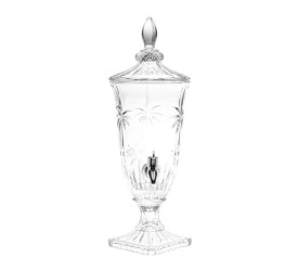 Dispenser/Suqueira Wolff Cristal C/pé e Tampa Palm Tree 2l