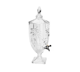 Dispenser/suqueira Wolff Cristal C/Pé e Tampa Palm Tree 4,5l 