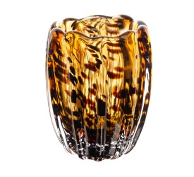 Vaso de Vidro Wolff Italy Leopardo 9x12cm 
