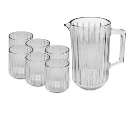 Conjunto Wolff Bangkok Jarra 1.45L+ 6 Copos 300ml Cristal