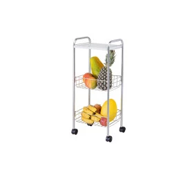 Fruteira 2 Cestas Passerini Cromada C/tampo C/ Rodizio