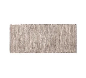 Tapete Kapazi Jacquard Eco Cru e Marrom 50x120cm