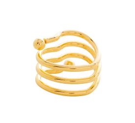 Conjunto Wolff 4 Anéis P/Guardanapos Coração Dourado 4x4x4Cm